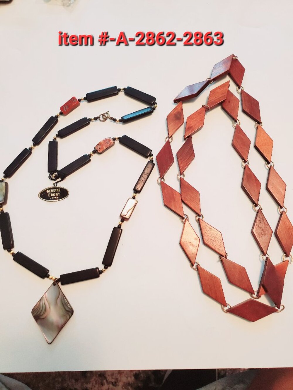 2 Necklaces, items #A-2862-2863,. wt . 70 grams.